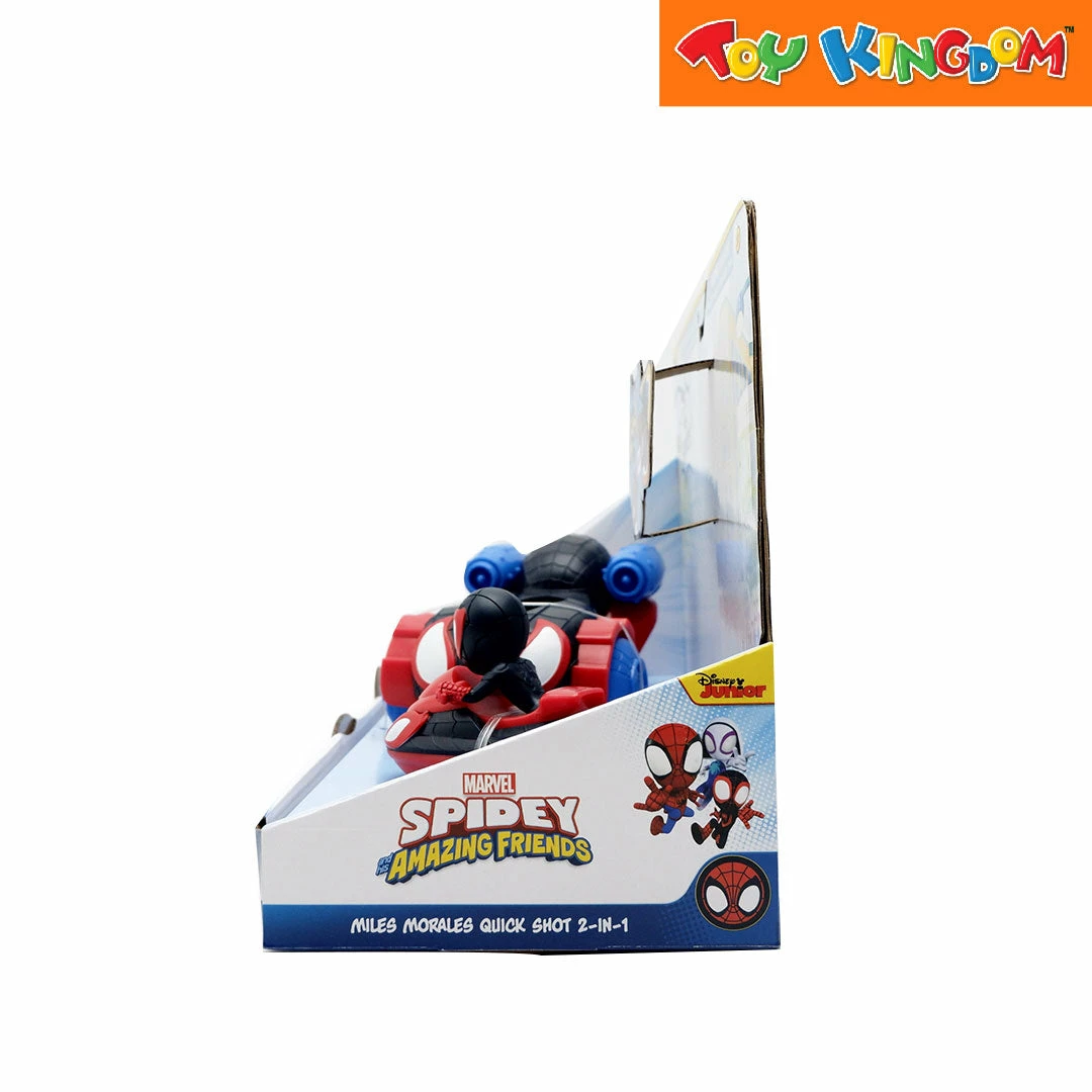 Disney Jr. Marvel Spidey And His Amazing Friends Miles Morales Quick Shot 2-in-1 Vehicle 2 Disney Jr. Marvel Spidey And His Amazing Friends Miles Morales Quick Shot 2-in-1 Vehicle - Image 2