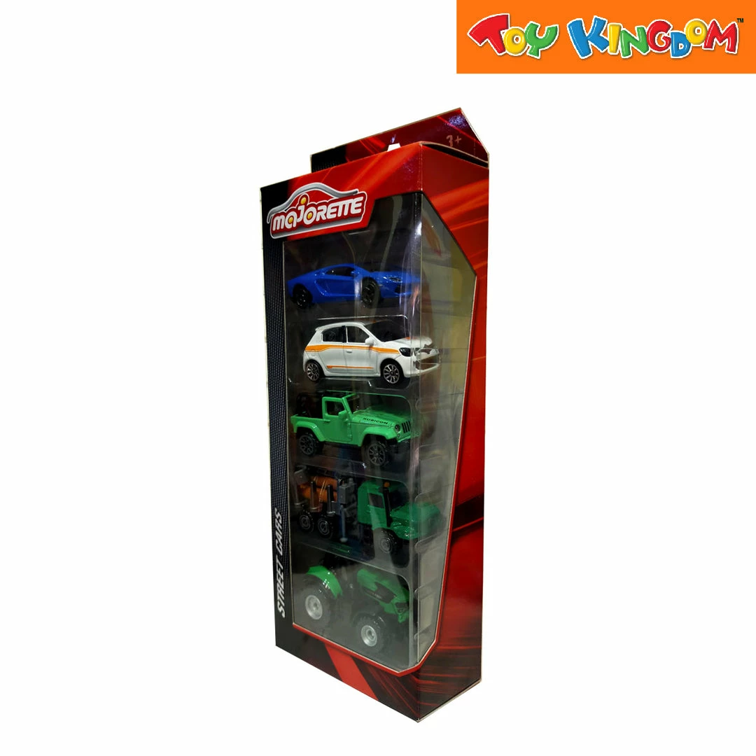 Majorette Street Cars Blue, White, Green, Log Truck And Tractor 5 Pack Vehicle Playset 3 Majorette Street Cars Blue, White, Green, Log Truck And Tractor 5 Pack Vehicle Playset - Image 3