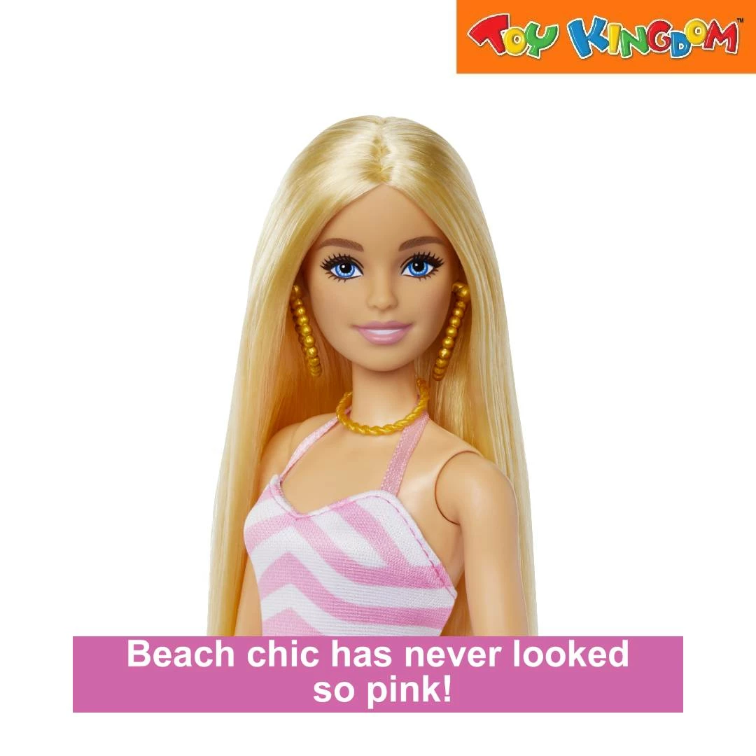 Barbie Blonde Doll With Swimsuit And Beach-Themed Accessories 3 Barbie Blonde Doll With Swimsuit And Beach-Themed Accessories - Image 3