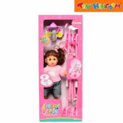 Puella Lovely Doll Wearing Pink Sweatshirt With Stroller & Accessories