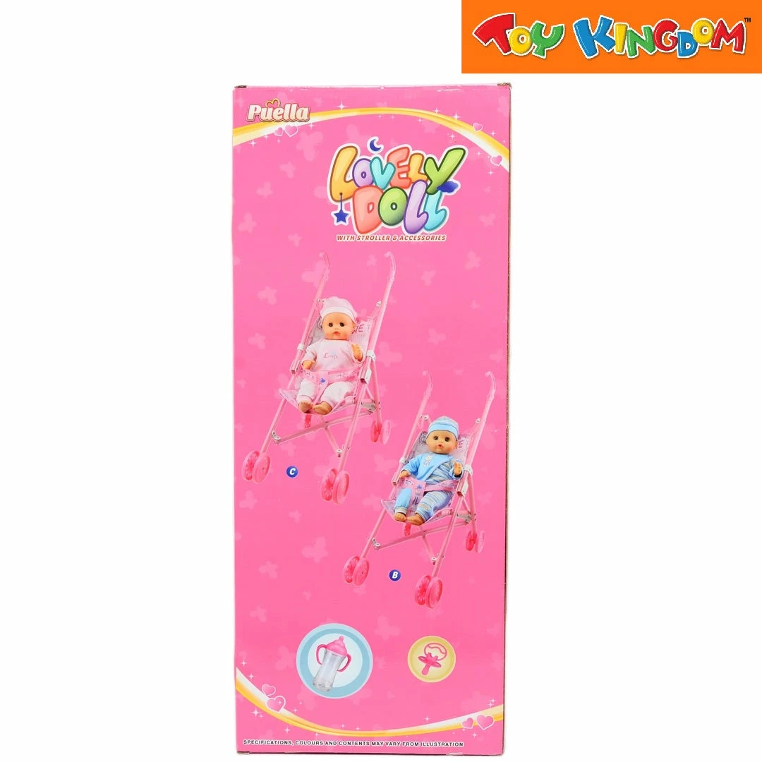 Puella Lovely Doll Wearing Pink Sweatshirt With Stroller & Accessories 3 Puella Lovely Doll Wearing Pink Sweatshirt With Stroller & Accessories - Image 3