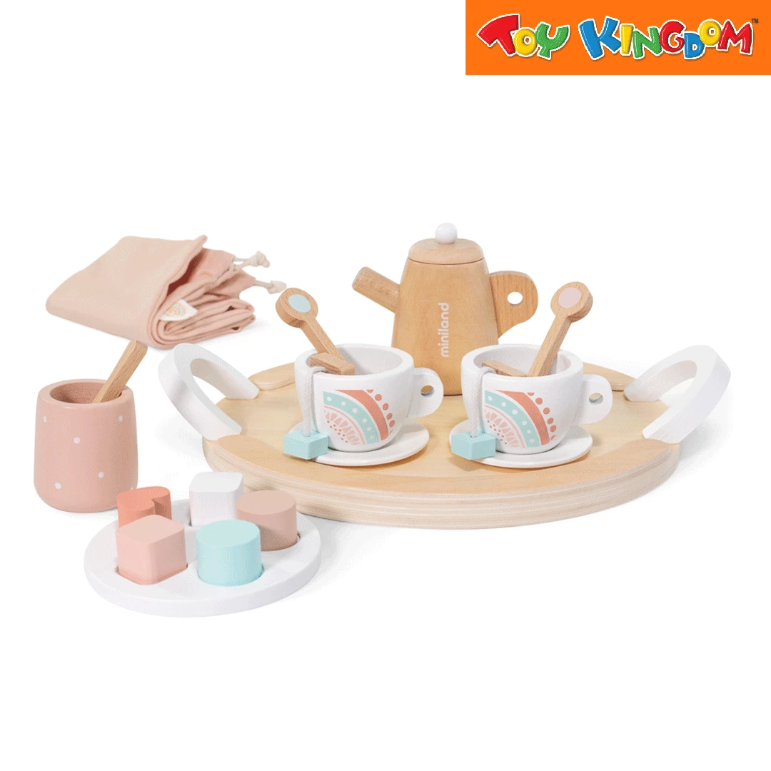 Miniland Doll Wooden Tea Playset 1 Miniland Doll Wooden Tea Playset