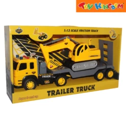 Earth Movers Trailer Truck 1:12 Scale Friction Vehicles -Toy Haven Shop TK 39049236 Earth Movers Trailer Truck SIDE