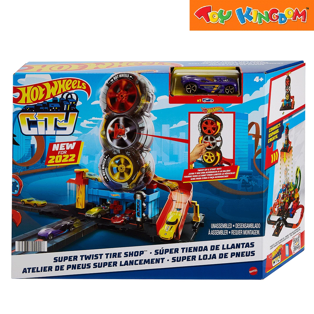 Hot Wheels City Super Twist Tire Shop Vehicle Playset 1 Hot Wheels City Super Twist Tire Shop Vehicle Playset