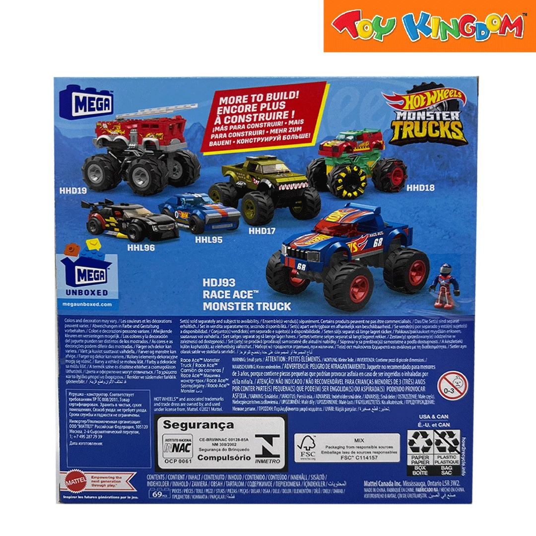 Hot Wheels Monster Trucks Mega Construx Race Ace Die-cast Vehicle 4 Hot Wheels Monster Trucks Mega Construx Race Ace Die-cast Vehicle - Image 4