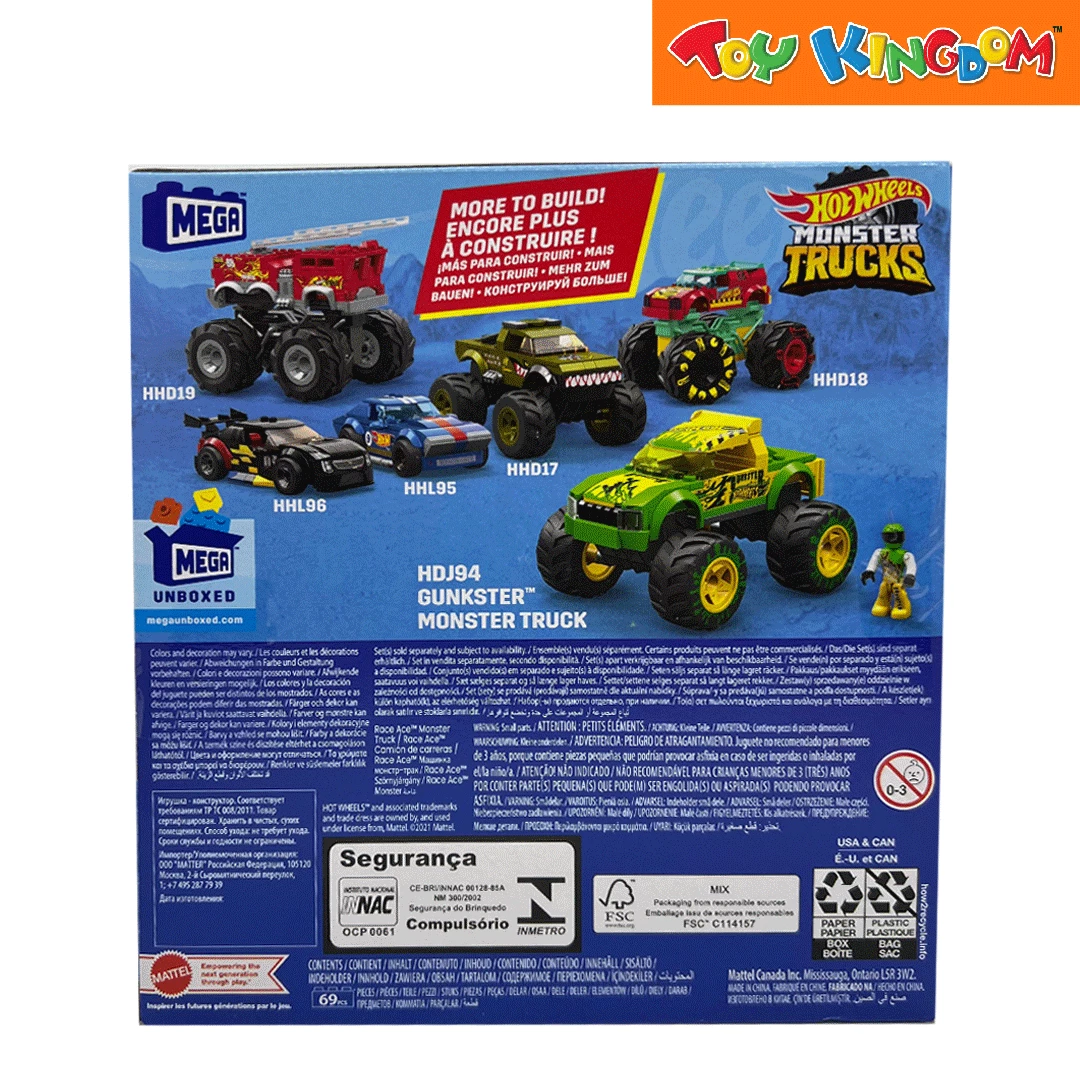Hot Wheels Monster Trucks Mega Construx Gunkster Die-cast Vehicle 4 Hot Wheels Monster Trucks Mega Construx Gunkster Die-cast Vehicle - Image 4