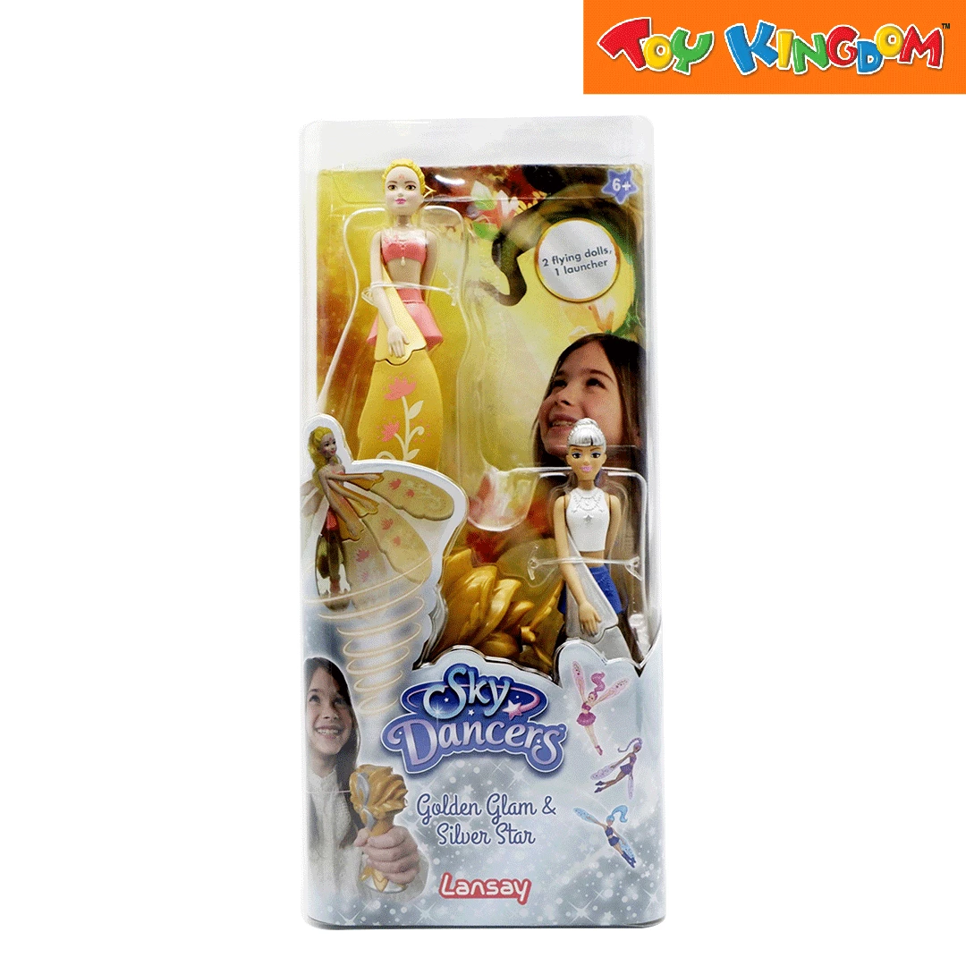 Lansay Sky Dancers Golden Glam & Silver Star 2 Pack Flying Doll 1 Lansay Sky Dancers Golden Glam & Silver Star 2 Pack Flying Doll