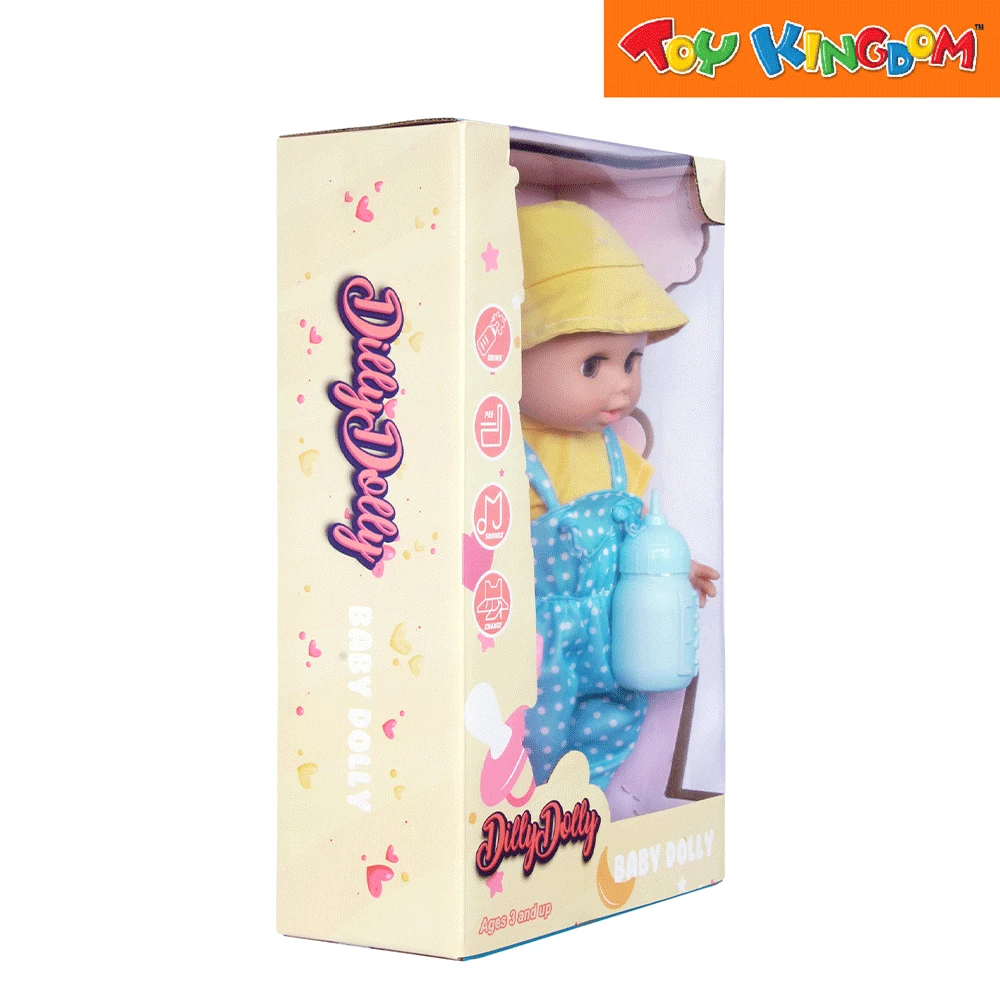 Dilly Dolly Baby Dolly Yellow Shirt And Blue Jumper Doll 2 Dilly Dolly Baby Dolly Yellow Shirt And Blue Jumper Doll - Image 2