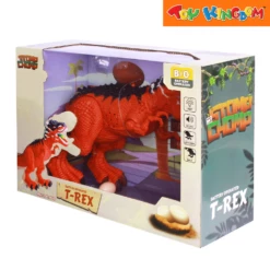 Stomp And Chomp T-Rex Red And Black Battery Operated Dinosaur 6 Stomp And Chomp T-Rex Red And Black Battery Operated Dinosaur -Toy Haven Shop TK 39086080 5004A SIDE2