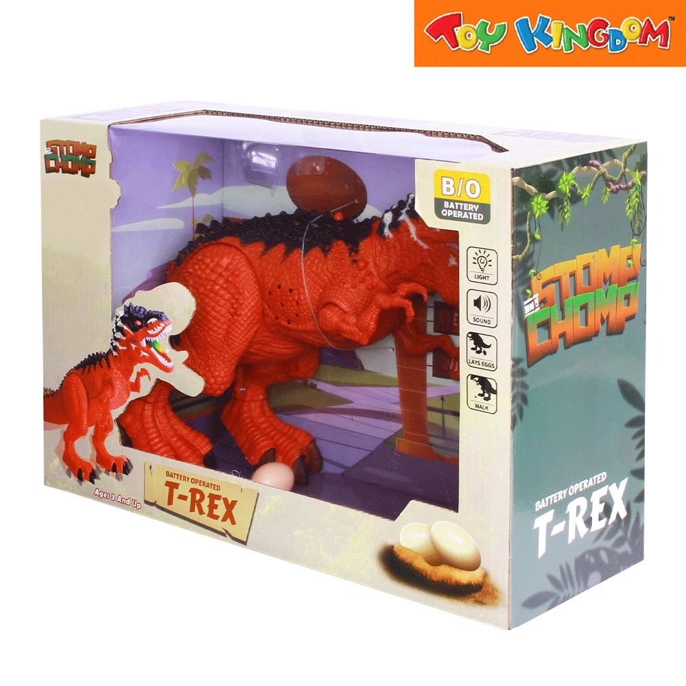 Stomp And Chomp T-Rex Red And Black Battery Operated Dinosaur 3 Stomp And Chomp T-Rex Red And Black Battery Operated Dinosaur - Image 3