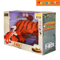 Stomp And Chomp T-Rex Orange Battery Operated Dinosaur -Toy Haven Shop TK 39086081 5004B SIDE2