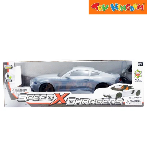 Dream Machine Speed X Chargers Gray 1:14 Scale Remote Control Vehicle -Toy Haven Shop TK 3909558089963 PKT FRONT